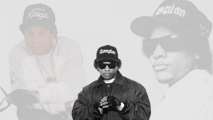 Eazy-E from N.W.A. wearing a Compton hat