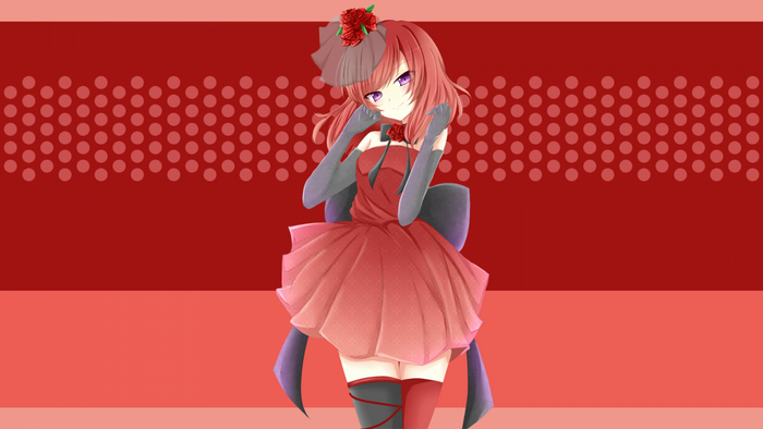Nishikino Maki from Love Live in a red dress