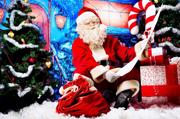 Santa Claus with a naughty and nice list