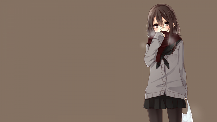 Anime girl in school uniform with scarf