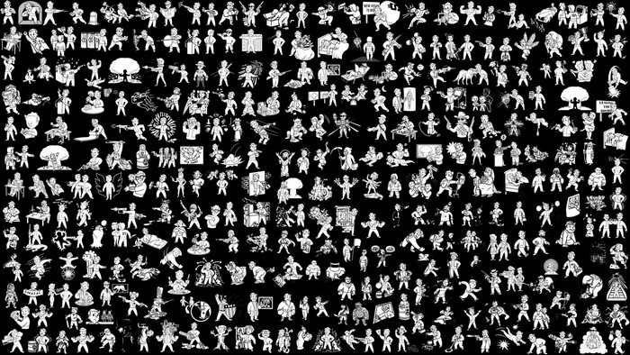 Vault Boy from Fallout in various poses