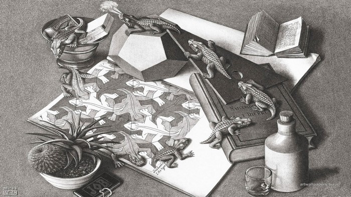 M.C. Escher's Reptiles: An Optical Illusion Still Life
