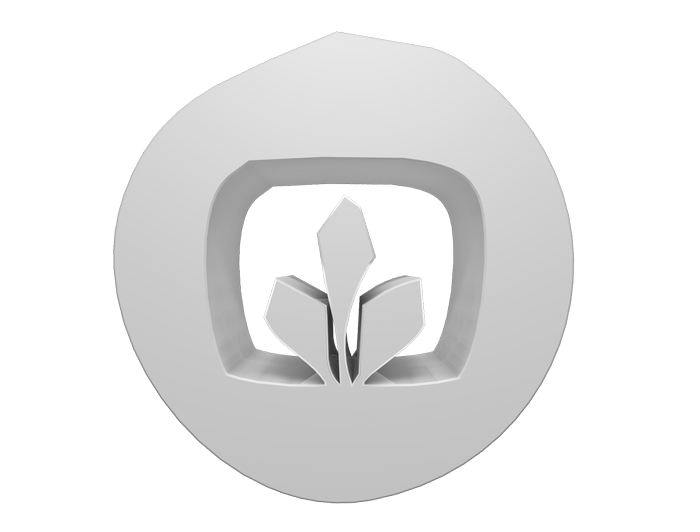 Abstract 3D logo with leaf motif