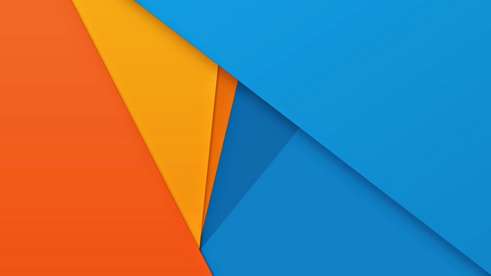 Material style abstract orange and blue shapes