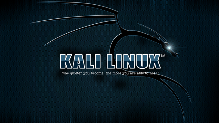 Kali Linux logo with dragon and quote