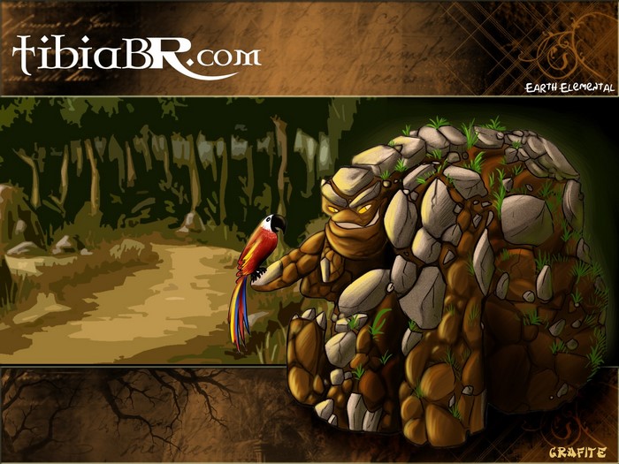 Earth Elemental and Parrot from TibiaBR.com