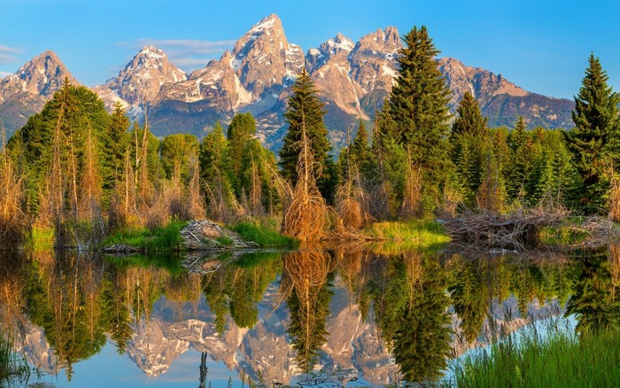 Grand Teton National Park Mountains Reflected in Water