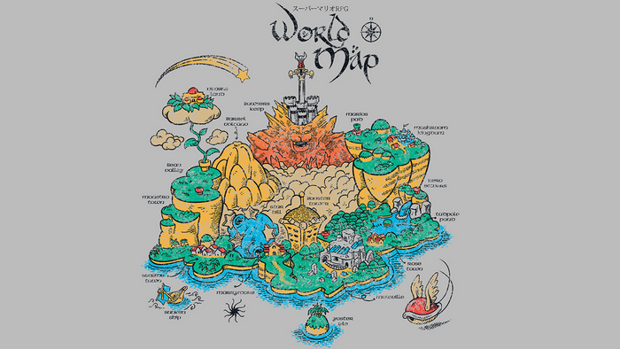 Super Mario RPG World Map Illustration