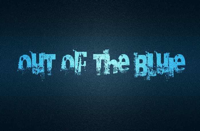OUT OF The BLUE text illustration