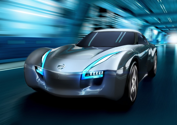 Nissan Esflow concept sports car in motion
