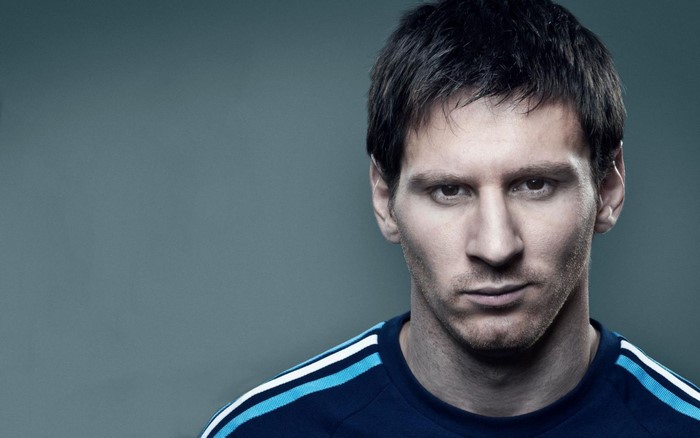 Lionel Messi wearing FC Barcelona jersey