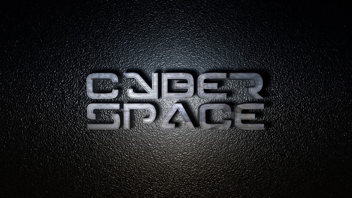 CYBER SPACE 3D Text Logo