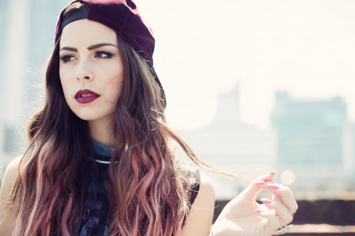 Lena Meyer Landrut wearing a baseball cap