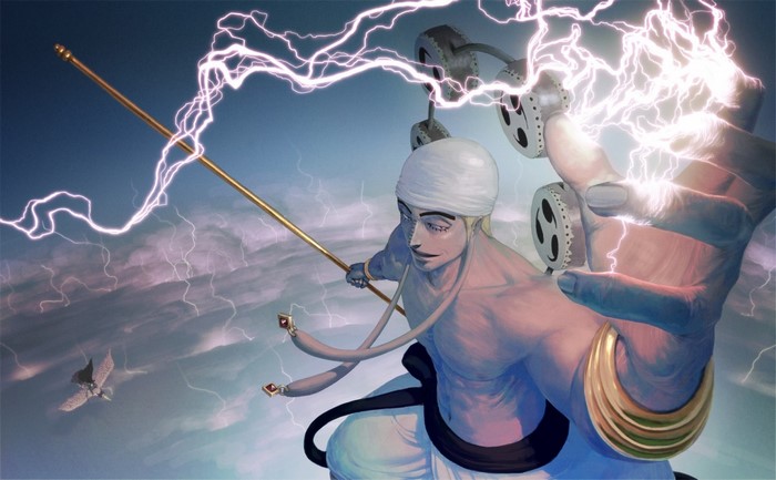 Enel from One Piece with lightning