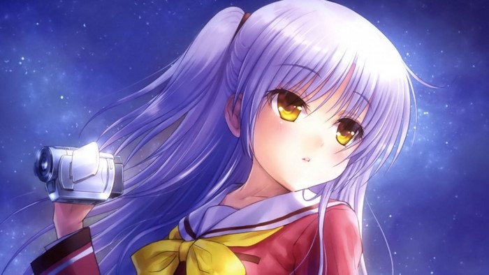Nao Tomori from Charlotte holding a camera