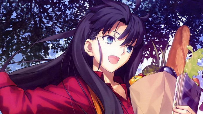 Rin Tohsaka from Fate Series carrying groceries