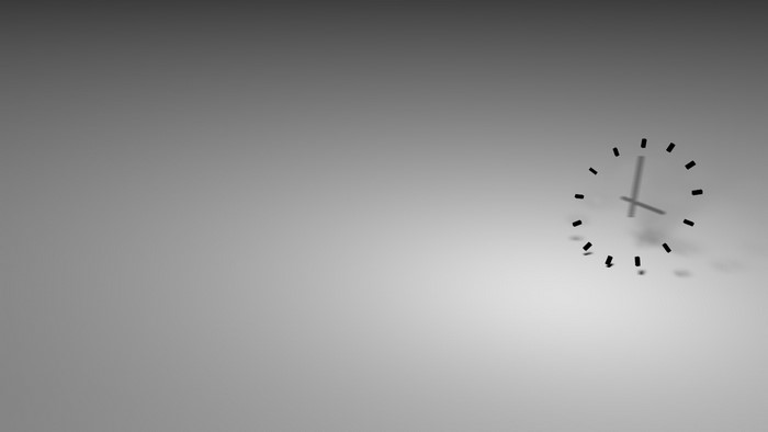 Monochrome clock face with hands