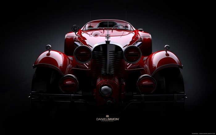 Red vintage sports car