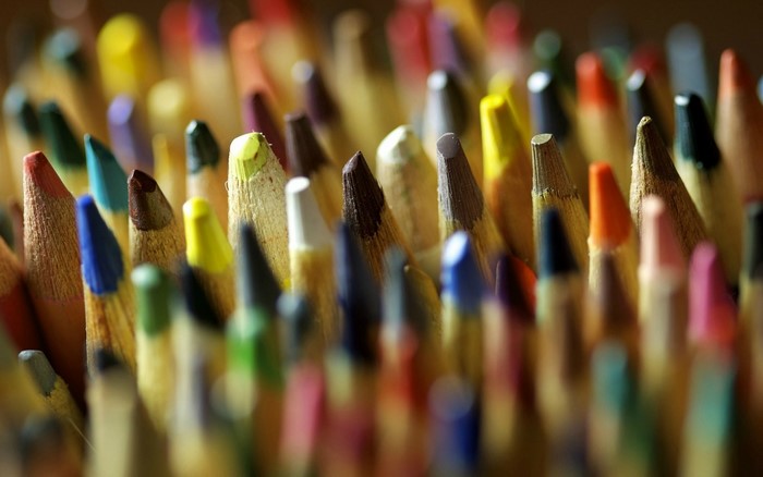 Close up of colorful pencils