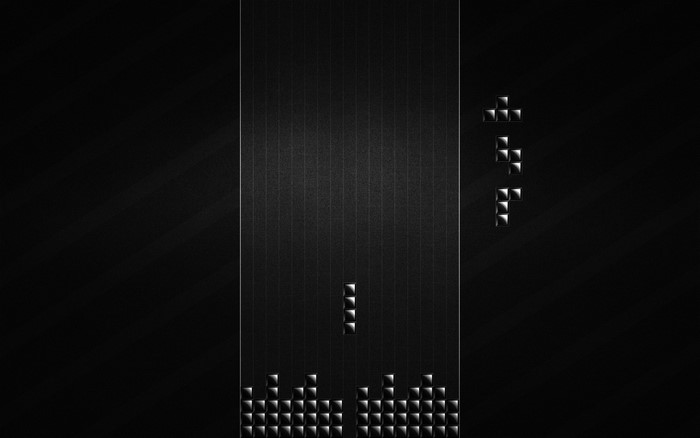 Monochrome Tetris game screenshot