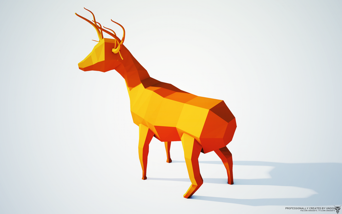 Low poly deer illustration