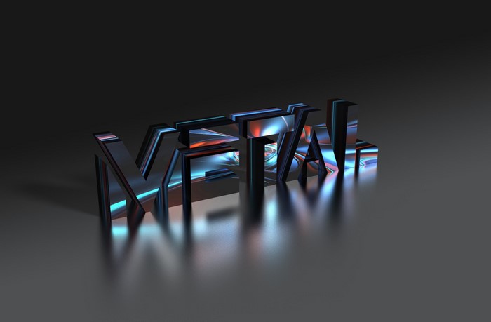 3D METAL text with reflections
