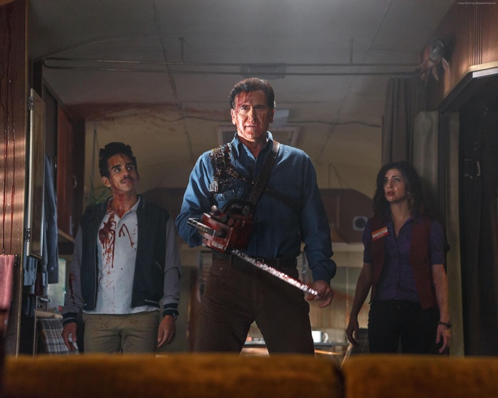 Ash from Ash vs Evil Dead with chainsaw