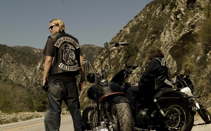 Jax Teller and another biker from Sons of Anarchy