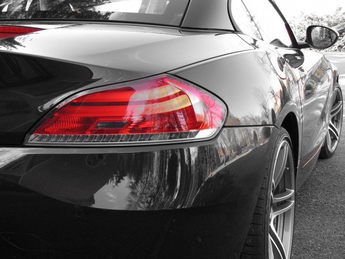 Black BMW Z4 Convertible rear view