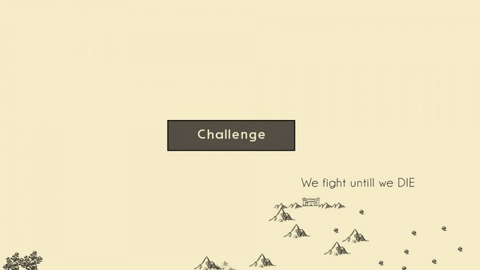 Challenge text with map and mountains