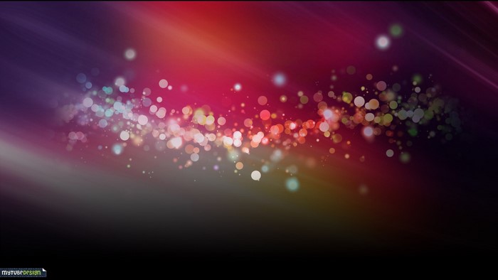 Abstract bokeh lights with lens flare and color gradients
