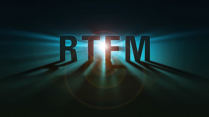 RTFM 3D Logo with Light Rays