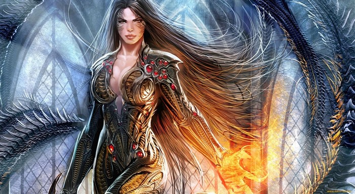 Witchblade Woman Warrior with Dragon Wings