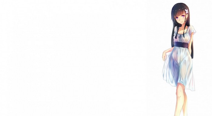 Anime girl in a white dress