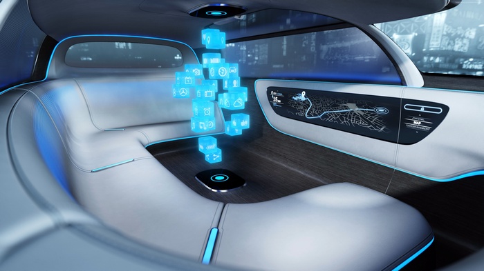 Mercedes-Benz Vision concept car interior with holographic interface