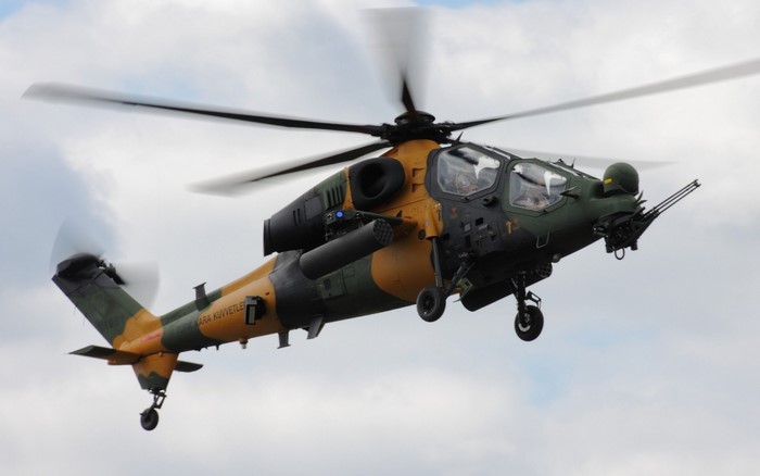 TAI T129 ATAK helicopter in flight