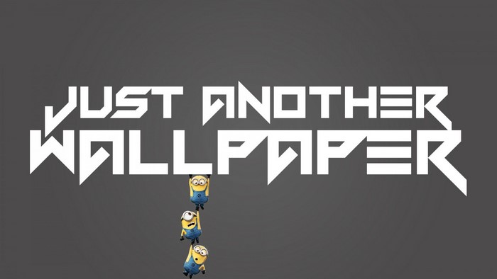 Just Another Wallpaper text with Minions