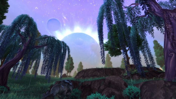 World of Warcraft screenshot of Shadowmoon Valley landscape