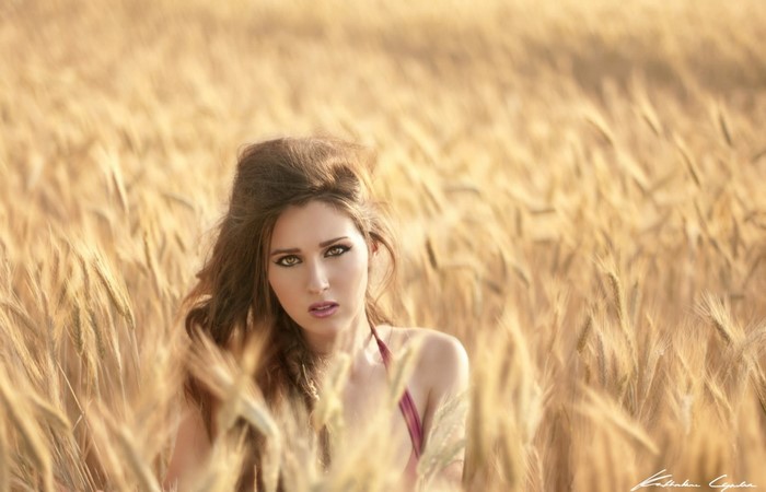 Woman in a wheat field