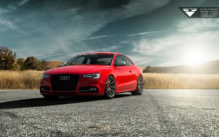 Red Audi S5 Coupe with Vorsteiner Wheels