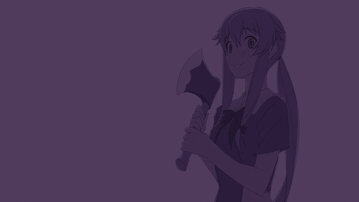 Gasai Yuno from Mirai Nikki holding an axe
