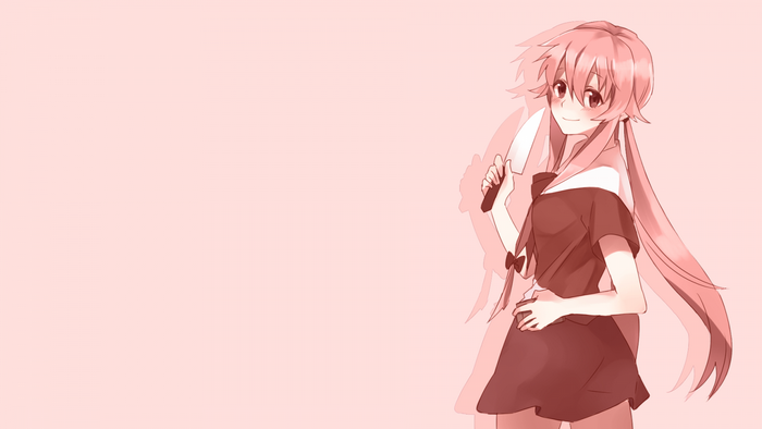 Gasai Yuno from Mirai Nikki holding a knife