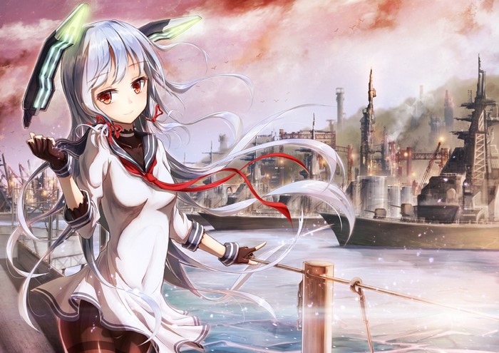 Murakumo from Kantai Collection in a Port