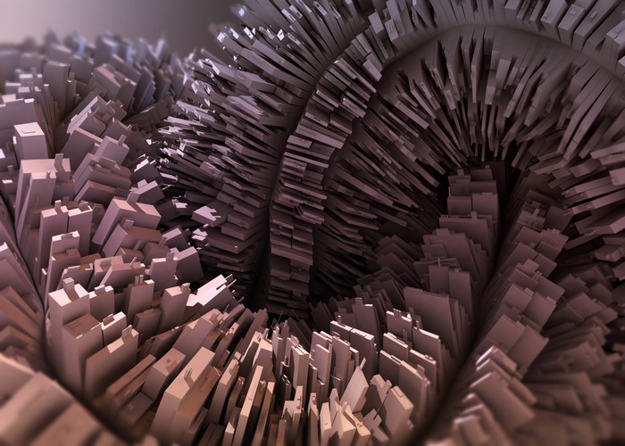 Abstract fractal render with geometric shapes
