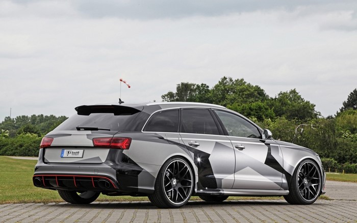 Audi RS6 Avant with custom camouflage wrap by Schmidt Revolution