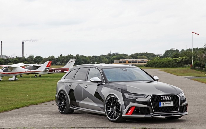 Audi RS6 Avant with custom camouflage wrap and Schmidt Revolution wheels