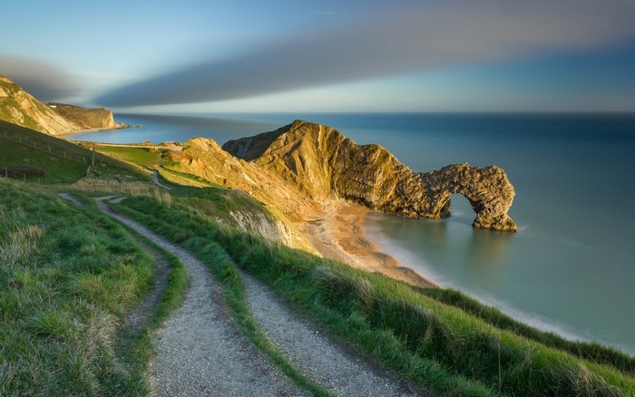 Durdle Door rock formation on the coast of England