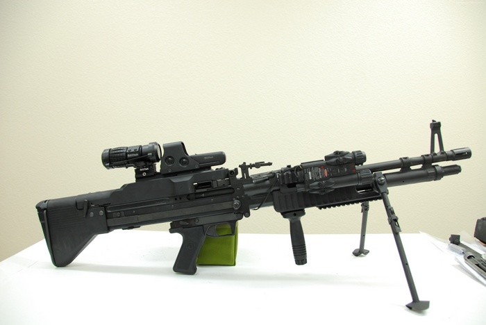 M60 machine gun with optics and bipod