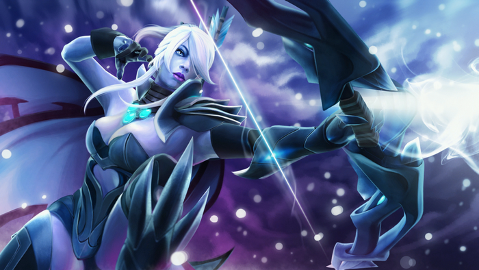 Drow Ranger from Dota 2 aiming bow