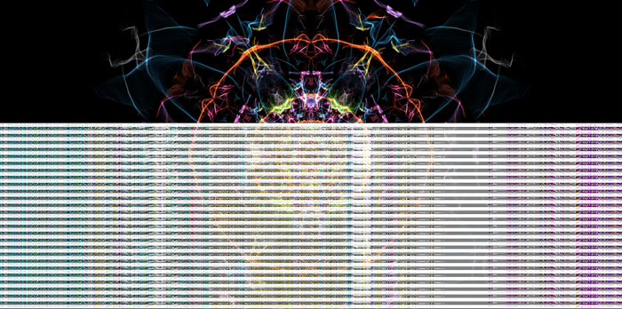 Abstract fractal art with colorful light patterns